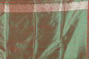 Dual Tone Green Pure Katan Silk Saree - Keya Seth Exclusive