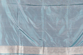 Light Blue Pure Katan Saree - Keya Seth Exclusive