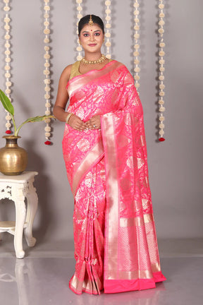 Light Pink Pure Katan Silk Saree - Keya Seth Exclusive