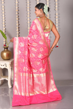 Light Pink Pure Katan Silk Saree - Keya Seth Exclusive