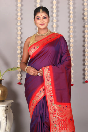Dual Tone Purple Blended Mashru Silk Saree - Keya Seth Exclusive