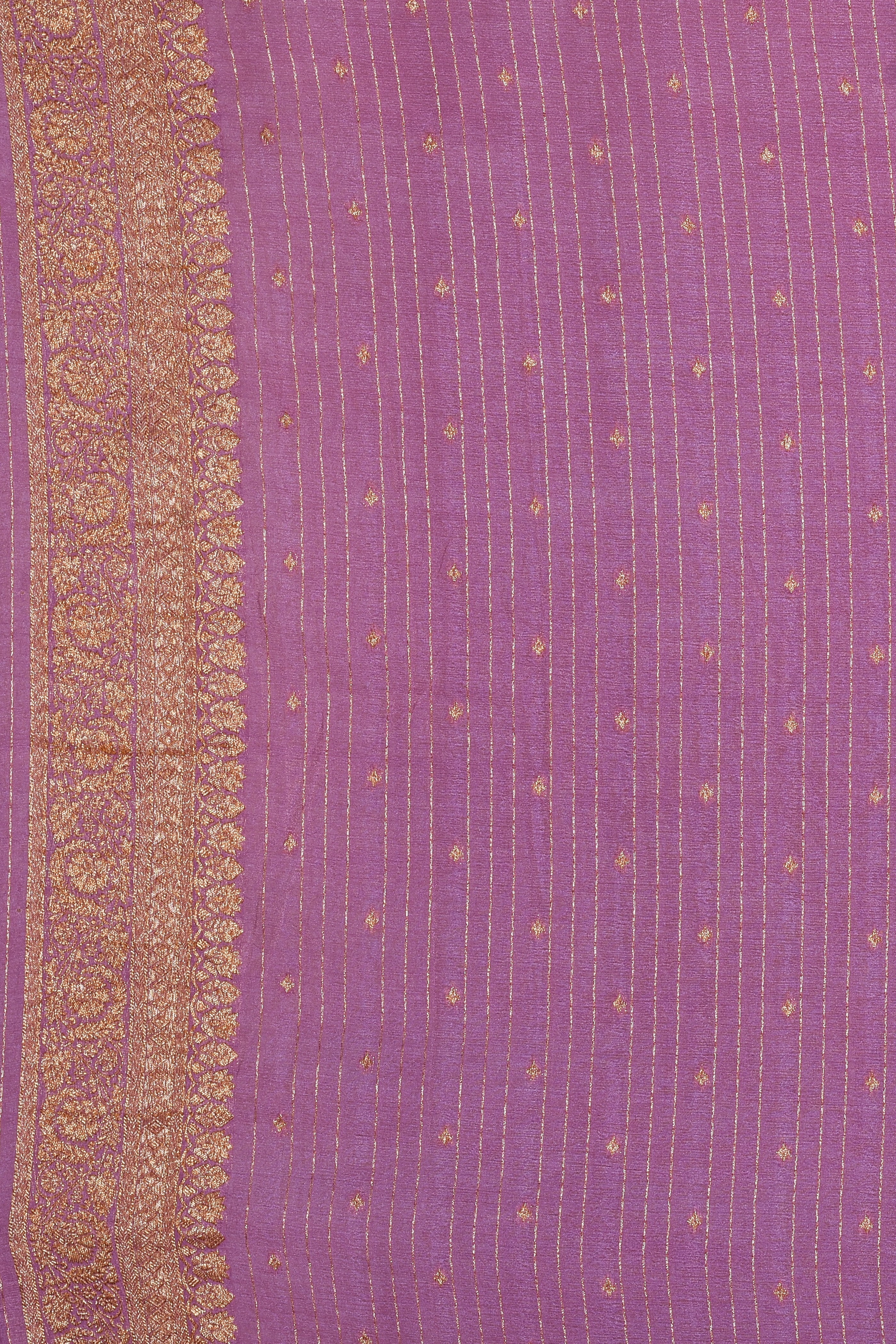 Designer Mauve Khaddi Saree with Golden Borders - Keya Seth Exclusive