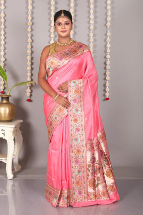 Pink Pure Katan Silk Saree - Keya Seth Exclusive