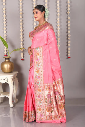 Pink Pure Katan Silk Saree - Keya Seth Exclusive