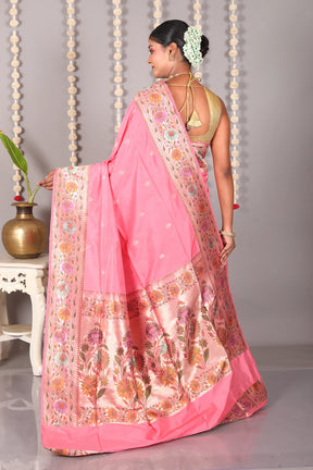 Pink Pure Katan Silk Saree - Keya Seth Exclusive