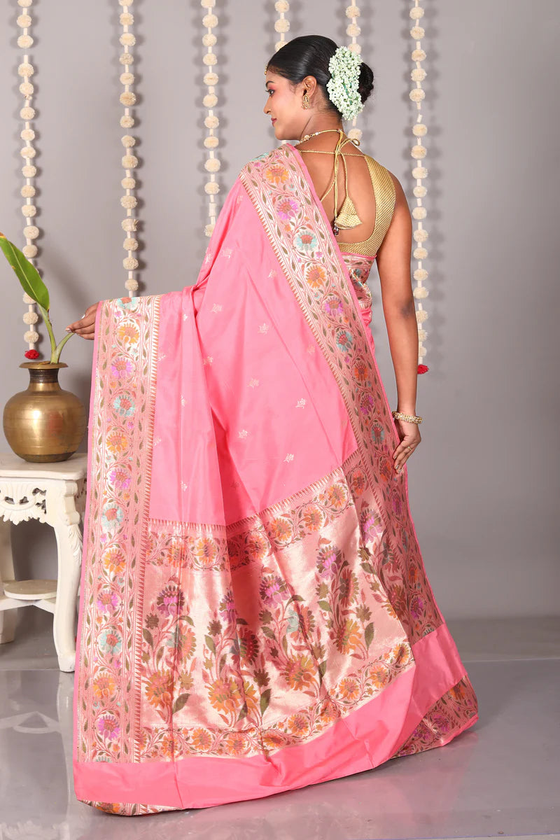 Pink Pure Katan Silk Saree - Keya Seth Exclusive