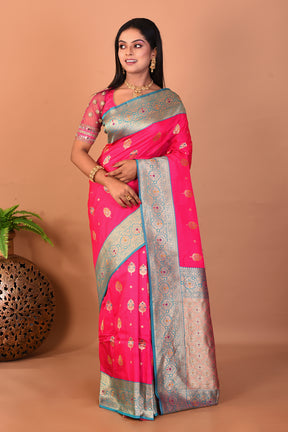 Pink Blended Katan Silk Saree - Keya Seth Exclusive