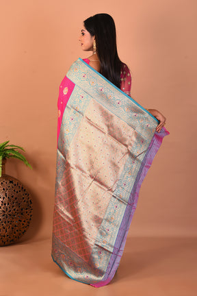 Pink Blended Katan Silk Saree - Keya Seth Exclusive