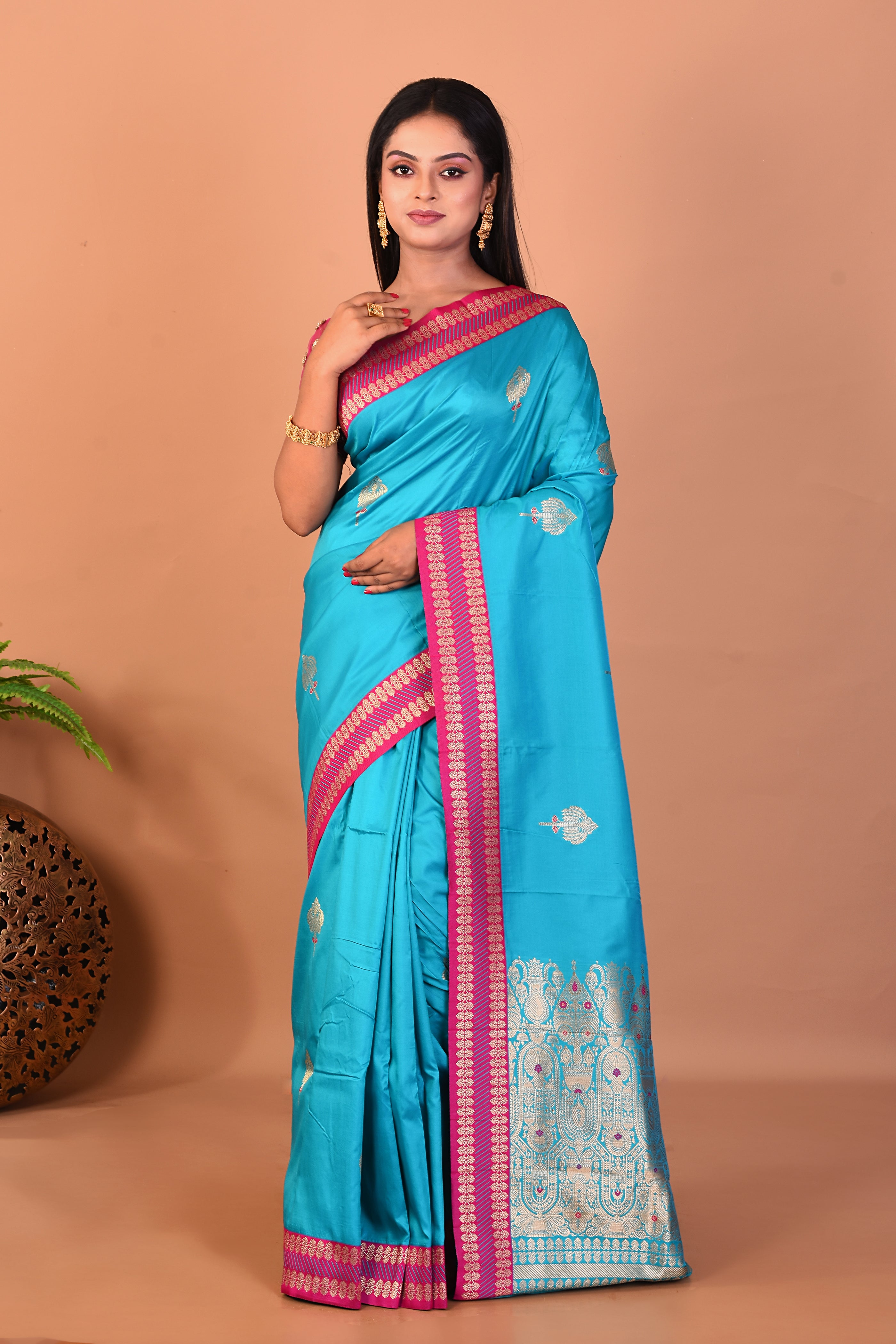 Blue Blended Bomkai Silk Saree - Keya Seth Exclusive