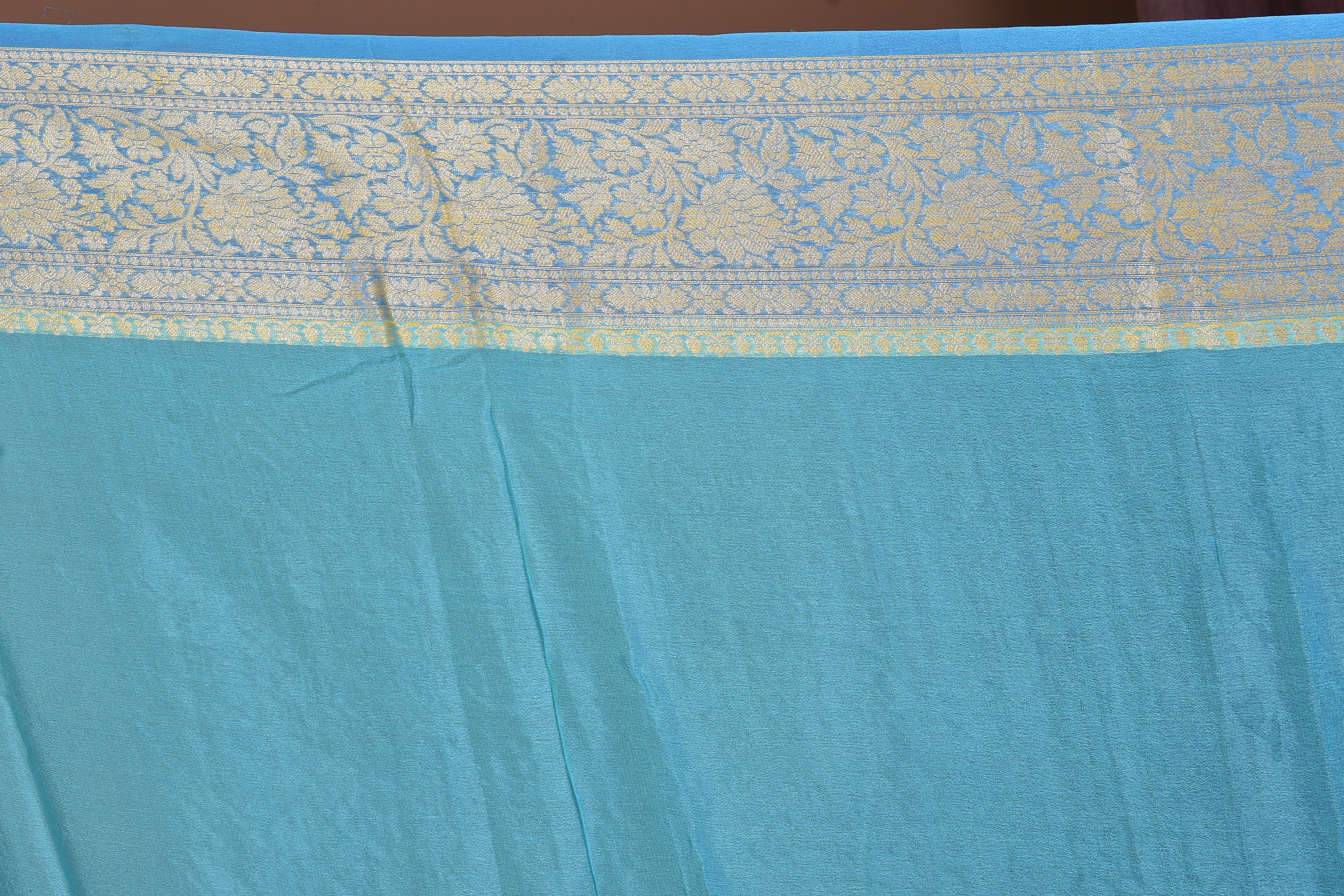 Bright Blue Soft Khaddi Georgette Saree - Keya Seth Exclusive