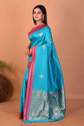 Blue Blended Bomkai Silk Saree - Keya Seth Exclusive