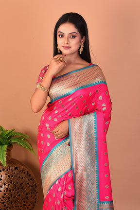 Pink Blended Katan Silk Saree - Keya Seth Exclusive