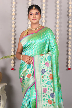 Green Pure Katan Silk Saree - Keya Seth Exclusive