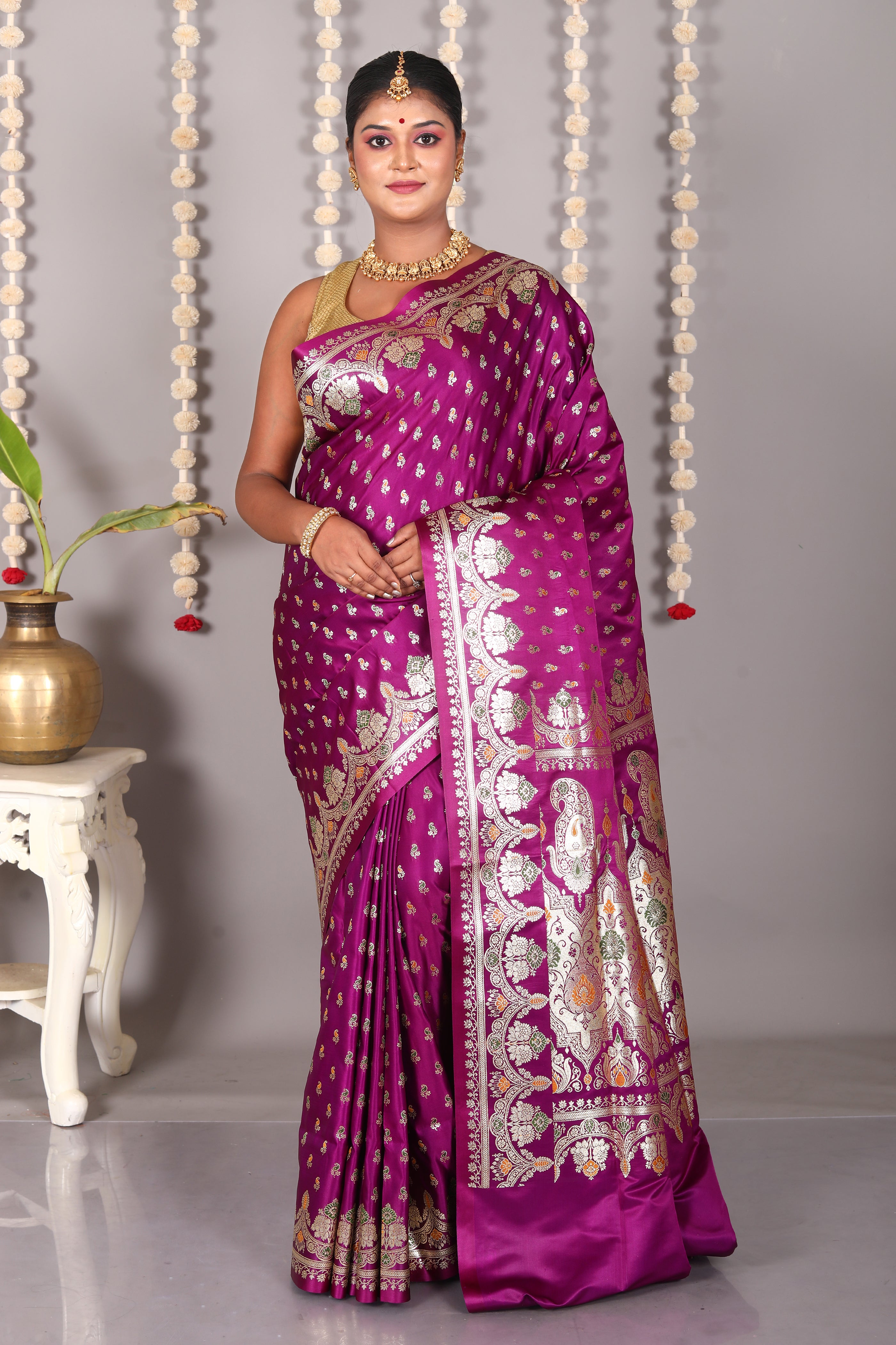 Purple Pure Banarasi Silk Saree - Keya Seth Exclusive