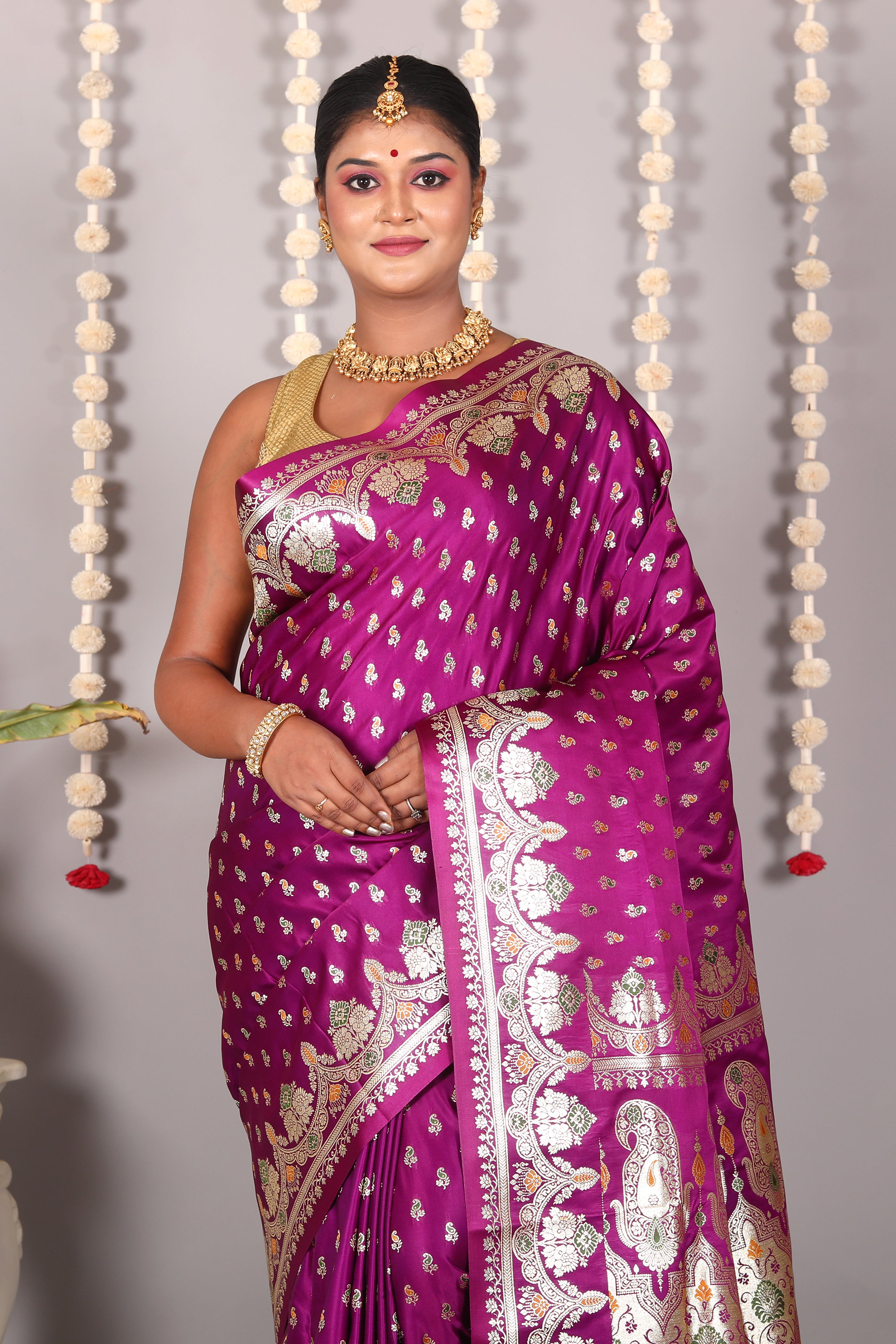 Purple Pure Banarasi Silk Saree - Keya Seth Exclusive