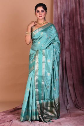 Sea Green Art Silk Saree with Zari Work - Keya Seth Exclusive