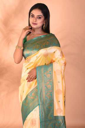Offwhite Blended Kanjivaram Silk Saree - Keya Seth Exclusive