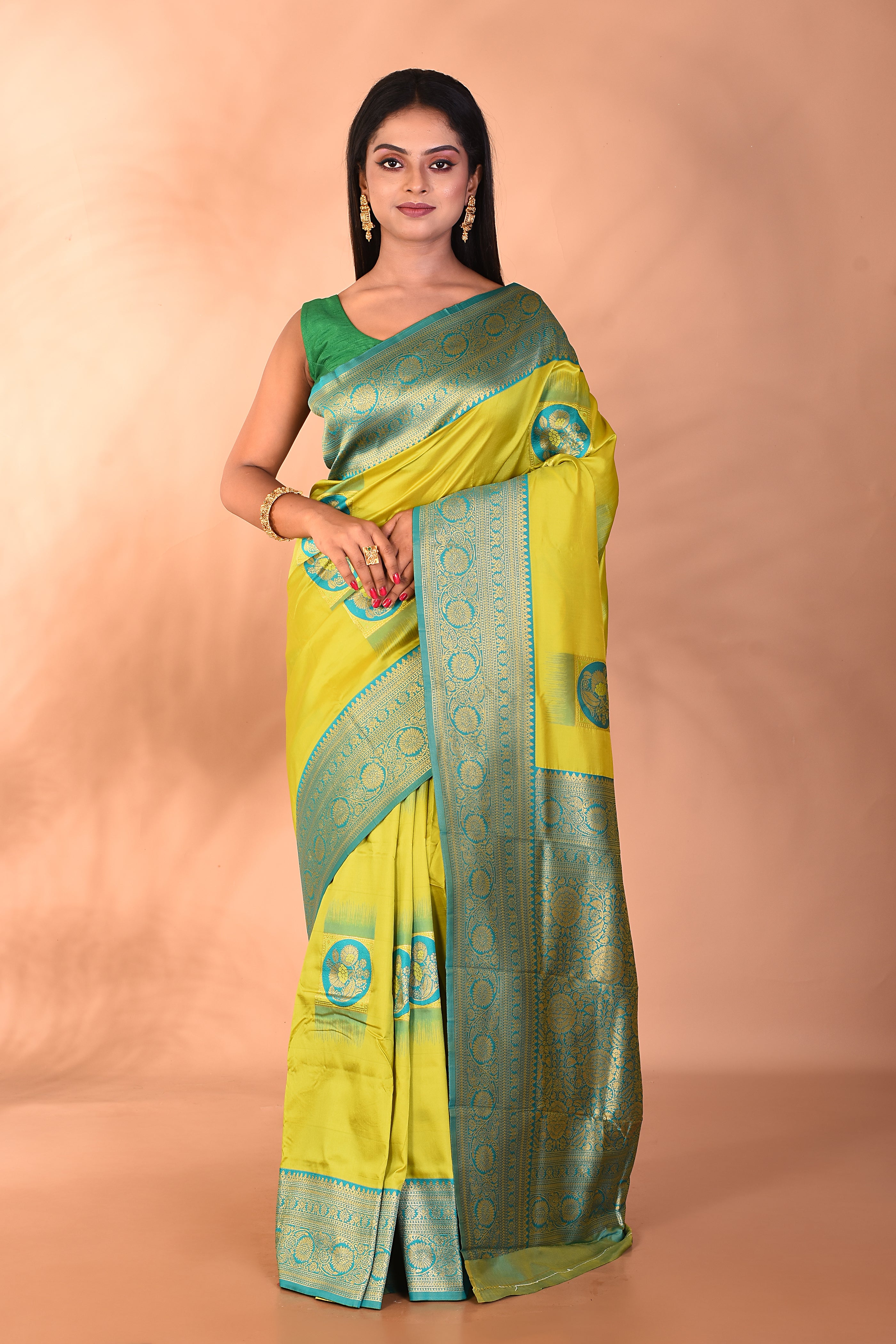 Green Blended Kanjivaram Silk Saree - Keya Seth Exclusive