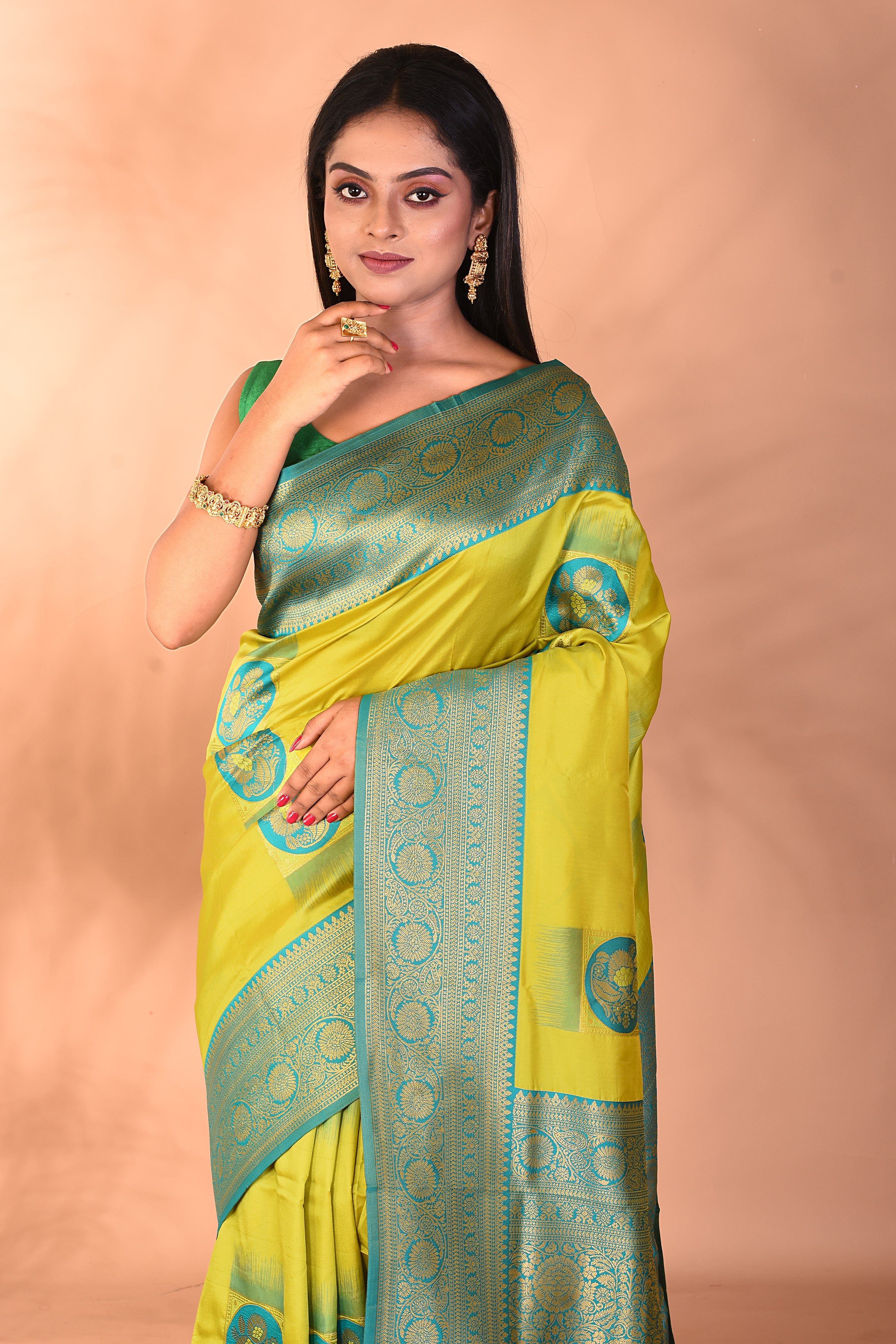 Green Blended Kanjivaram Silk Saree - Keya Seth Exclusive