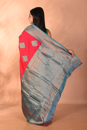 Maroon Blended Katan Silk Saree - Keya Seth Exclusive