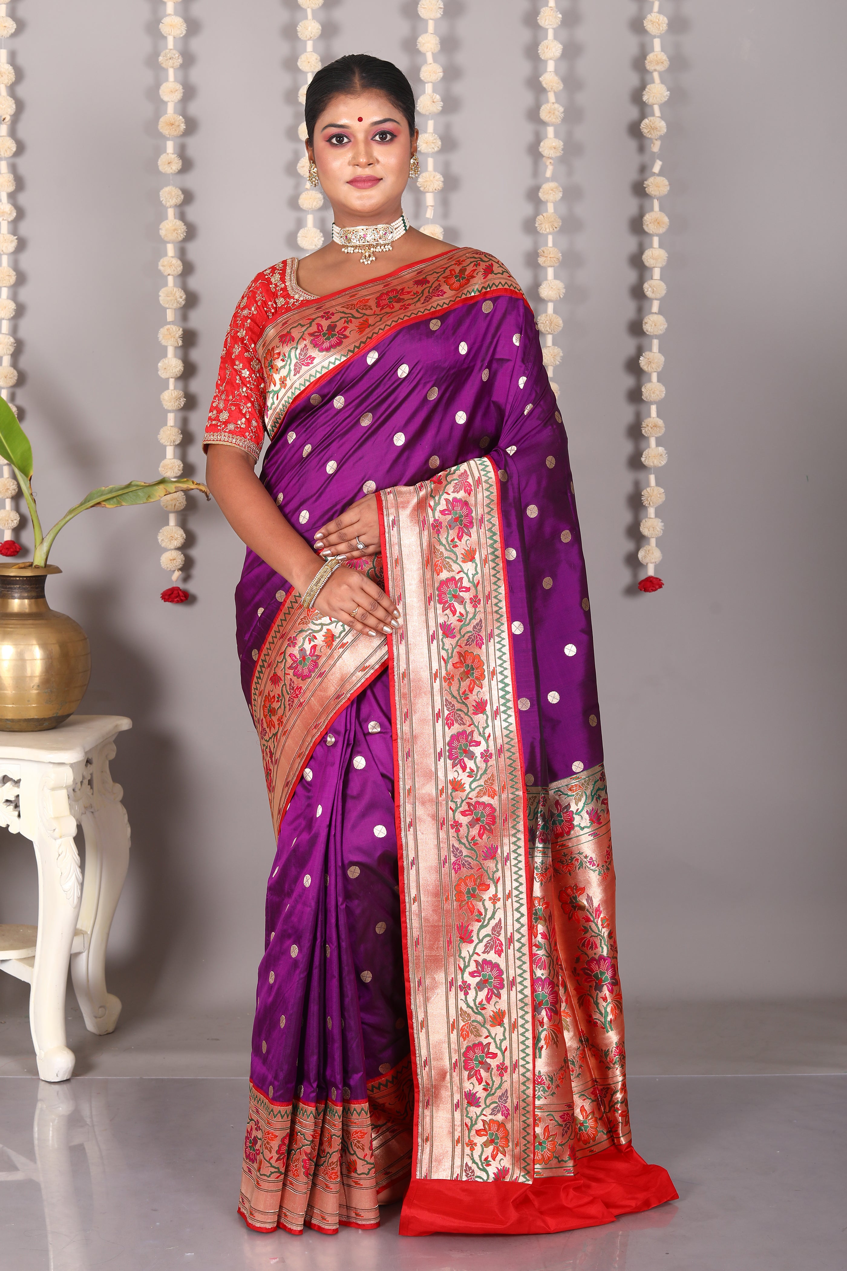 Purple Pure Katan Silk Saree - Keya Seth Exclusive