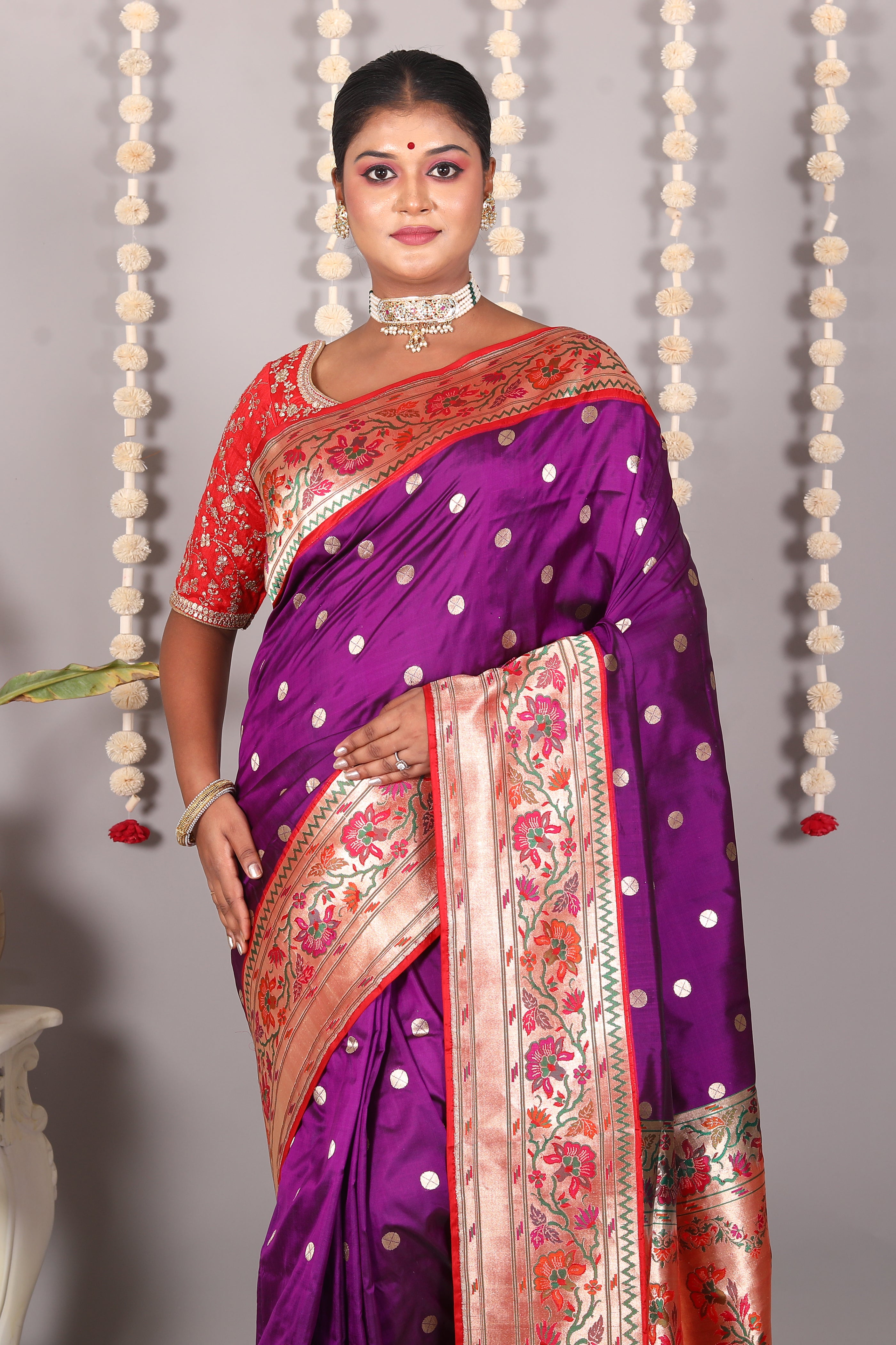 Purple Pure Katan Silk Saree - Keya Seth Exclusive