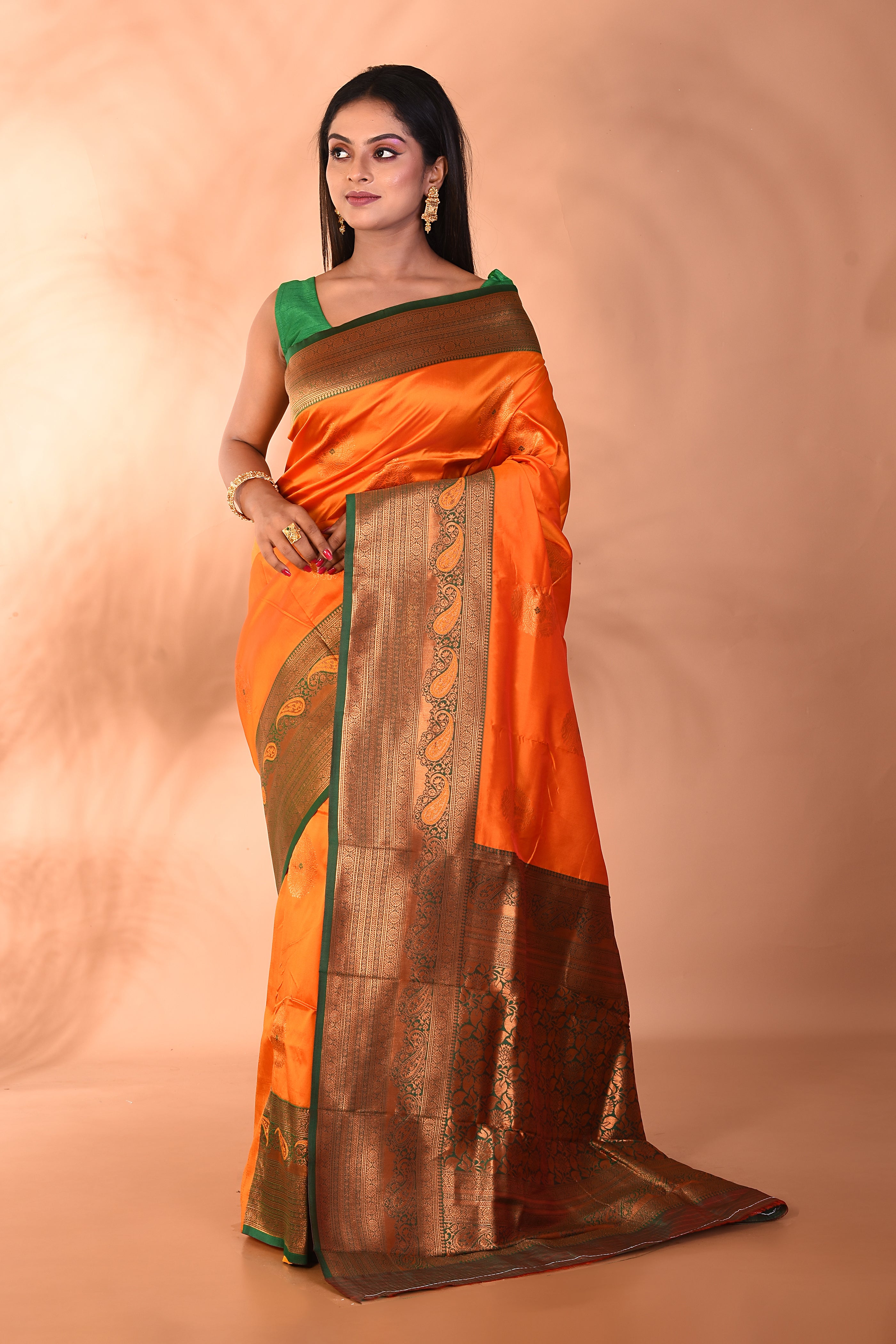 Mustard Mushroo Silk Saree - Keya Seth Exclusive