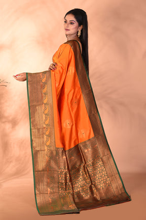 Mustard Mushroo Silk Saree - Keya Seth Exclusive