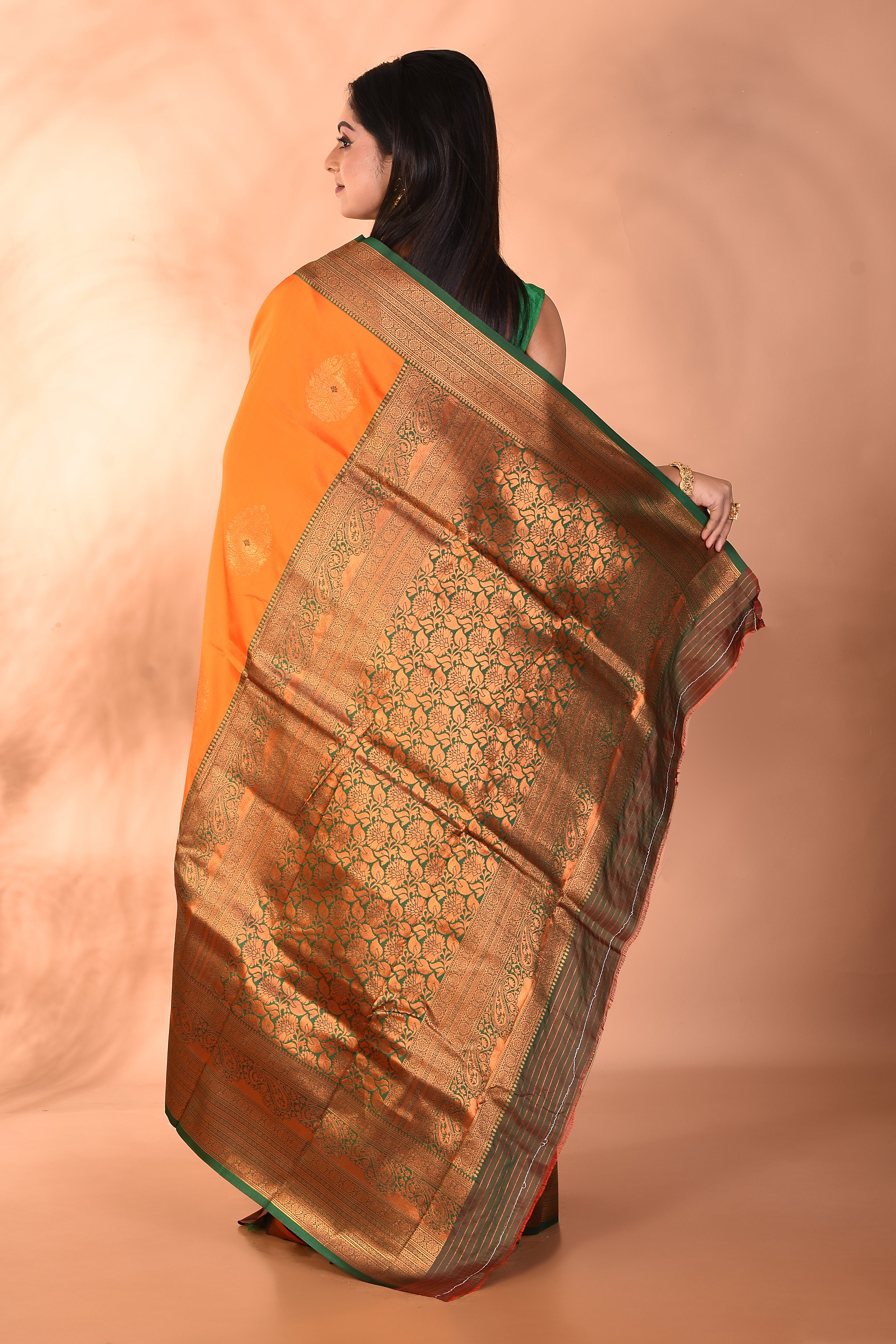 Mustard Mushroo Silk Saree - Keya Seth Exclusive