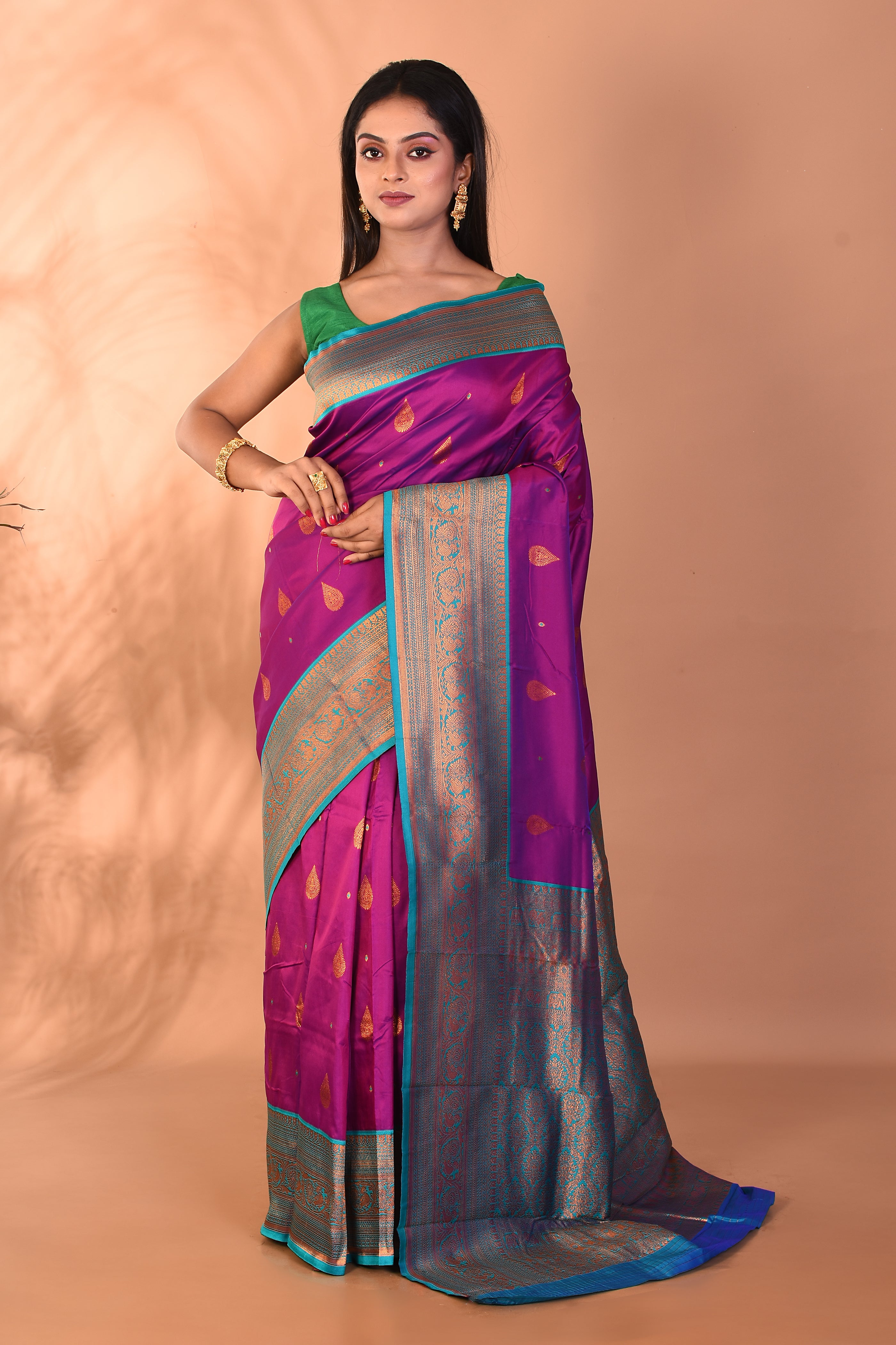 Purple Mushroo Silk Saree - Keya Seth Exclusive