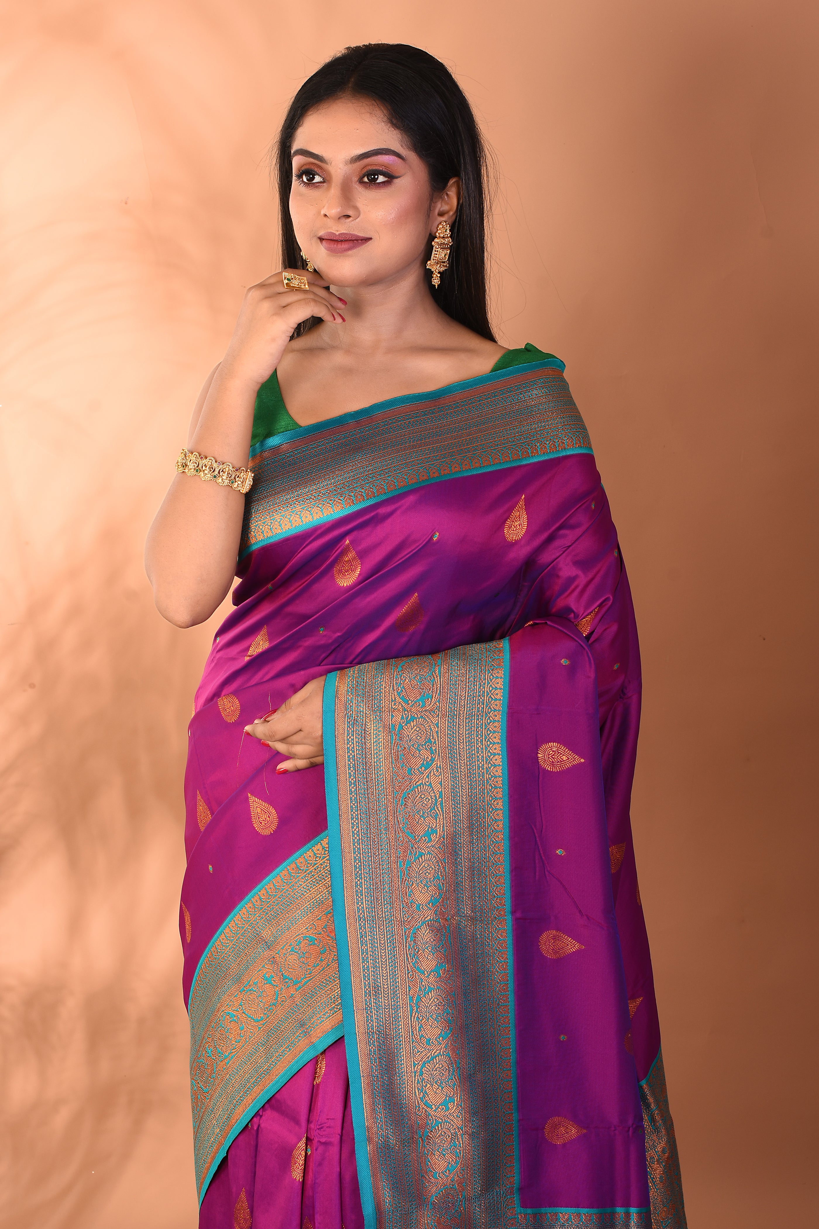 Purple Mushroo Silk Saree - Keya Seth Exclusive