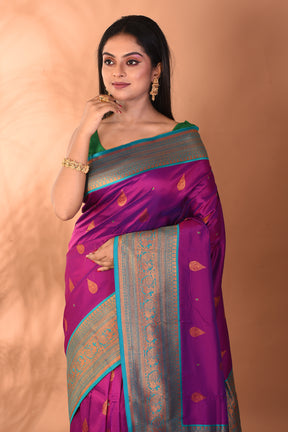 Purple Mushroo Silk Saree - Keya Seth Exclusive