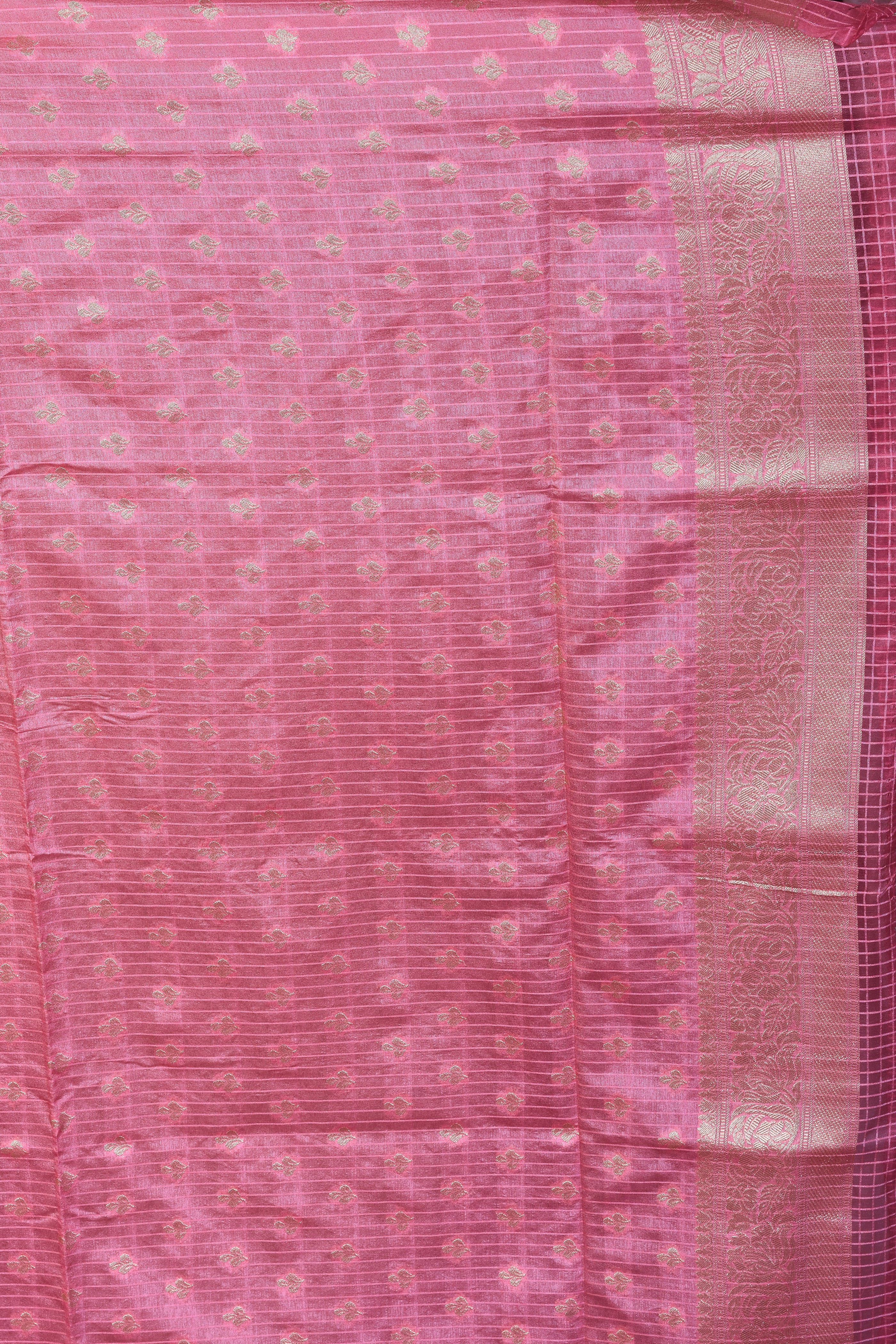 Light Green Blended Silk Saree with Pink Borders - Keya Seth Exclusive