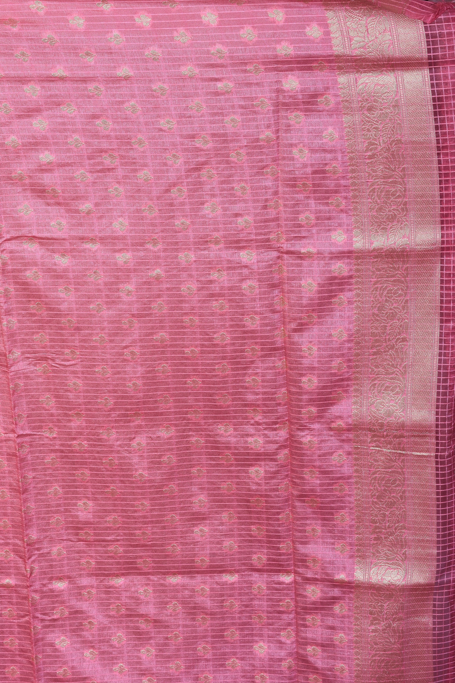 Light Green Blended Silk Saree with Pink Borders - Keya Seth Exclusive