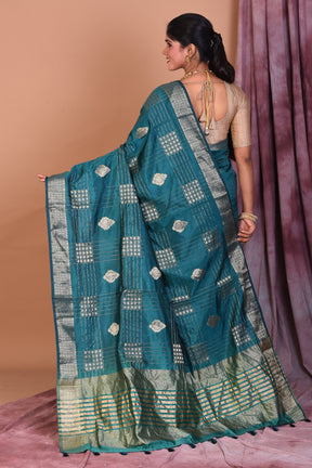 Rama Green Art Silk Saree with Zari Work - Keya Seth Exclusive