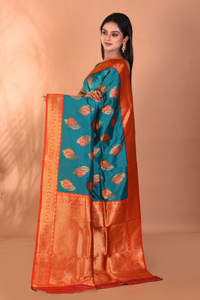 Rama Green Mushroo Silk Saree - Keya Seth Exclusive