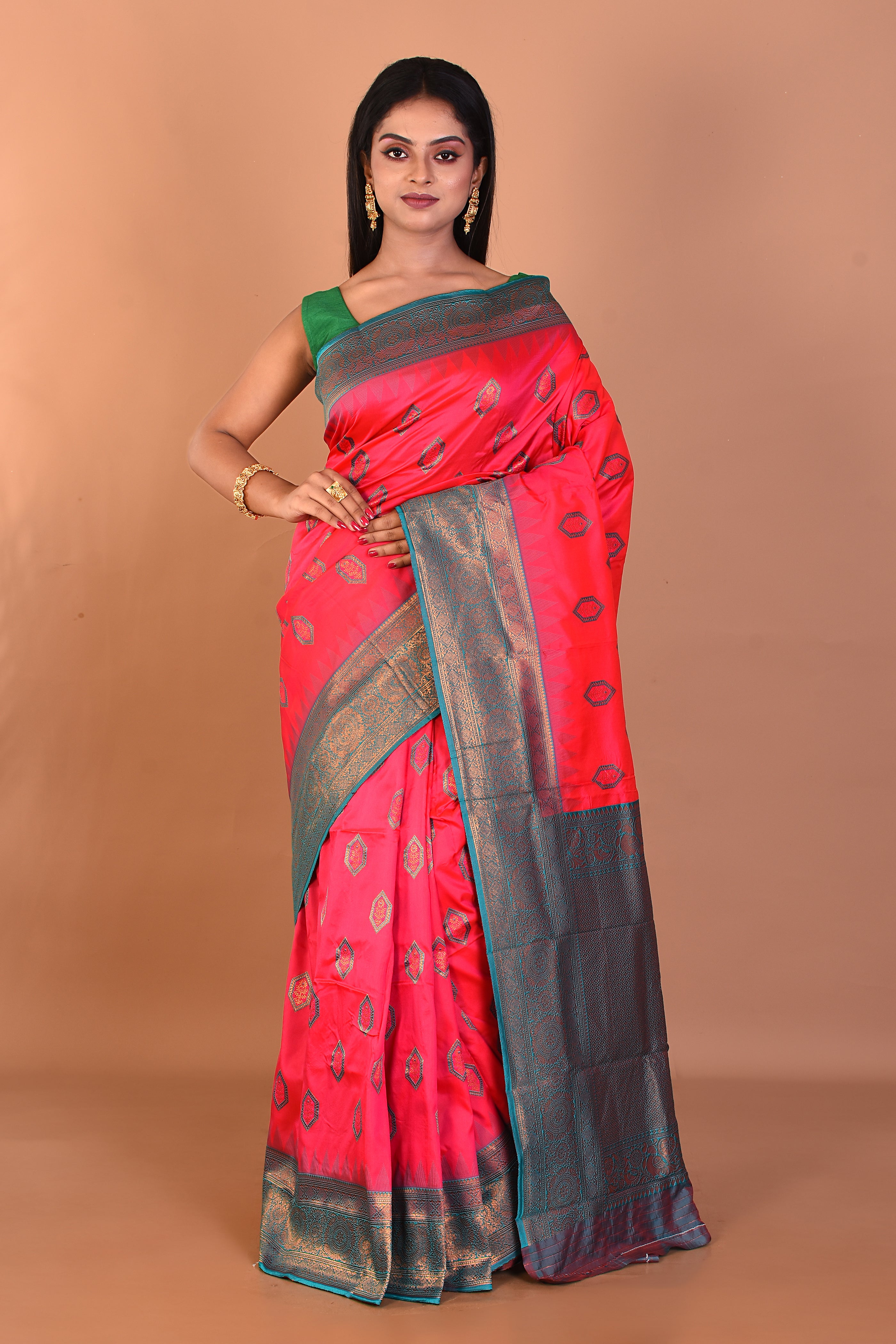 Pink Blended Katan Silk Saree - Keya Seth Exclusive