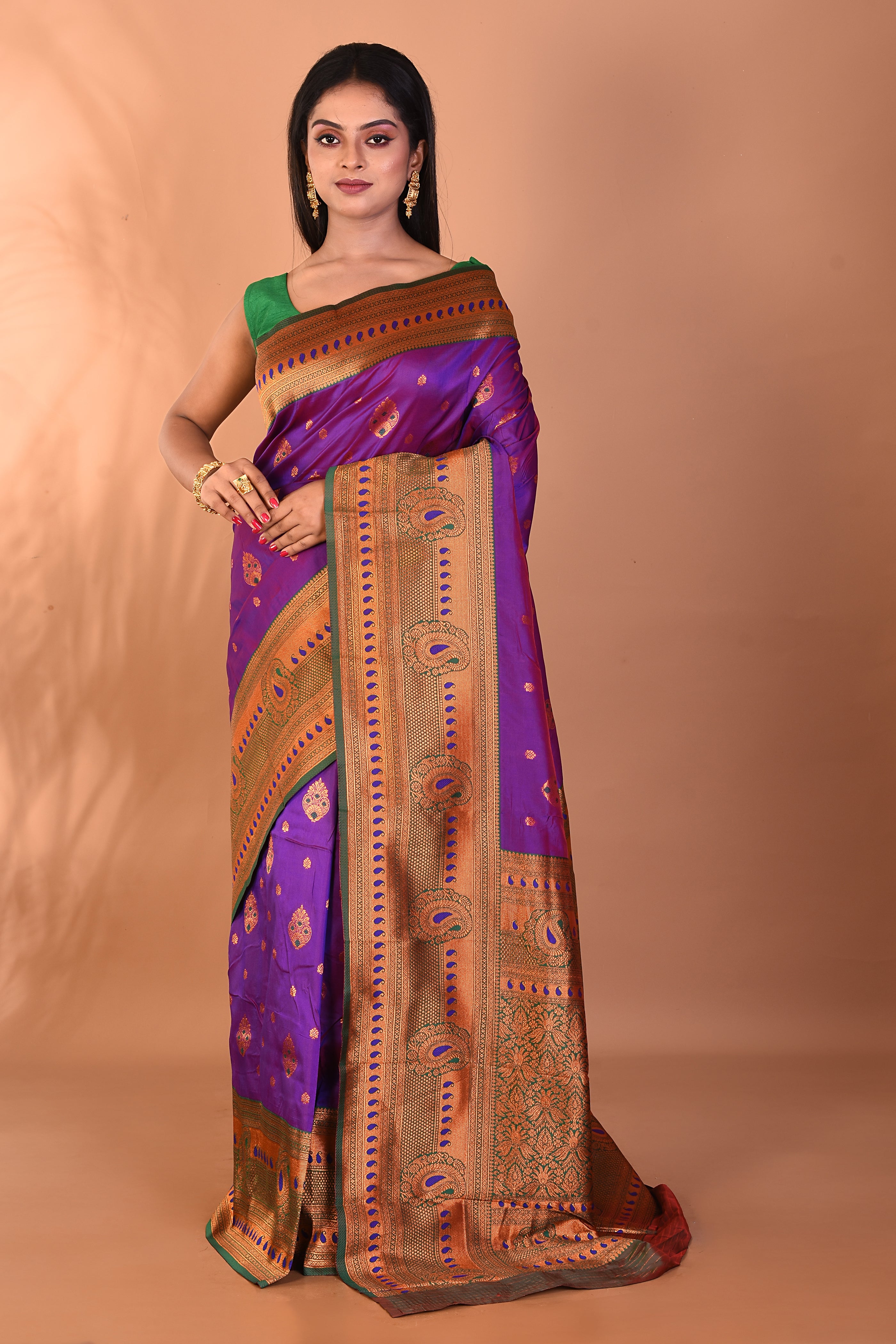 Purple Blended Paithani Silk Saree - Keya Seth Exclusive