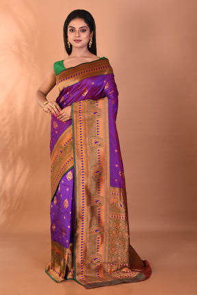 Purple Blended Paithani Silk Saree - Keya Seth Exclusive