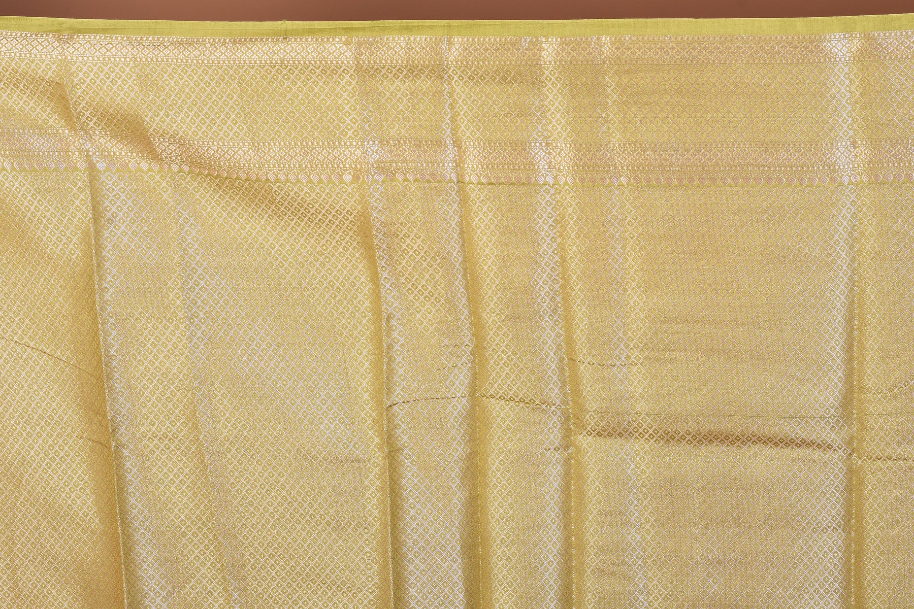 Pesta Green Pure Chiniya Silk Saree with Golden Zari - Keya Seth Exclusive