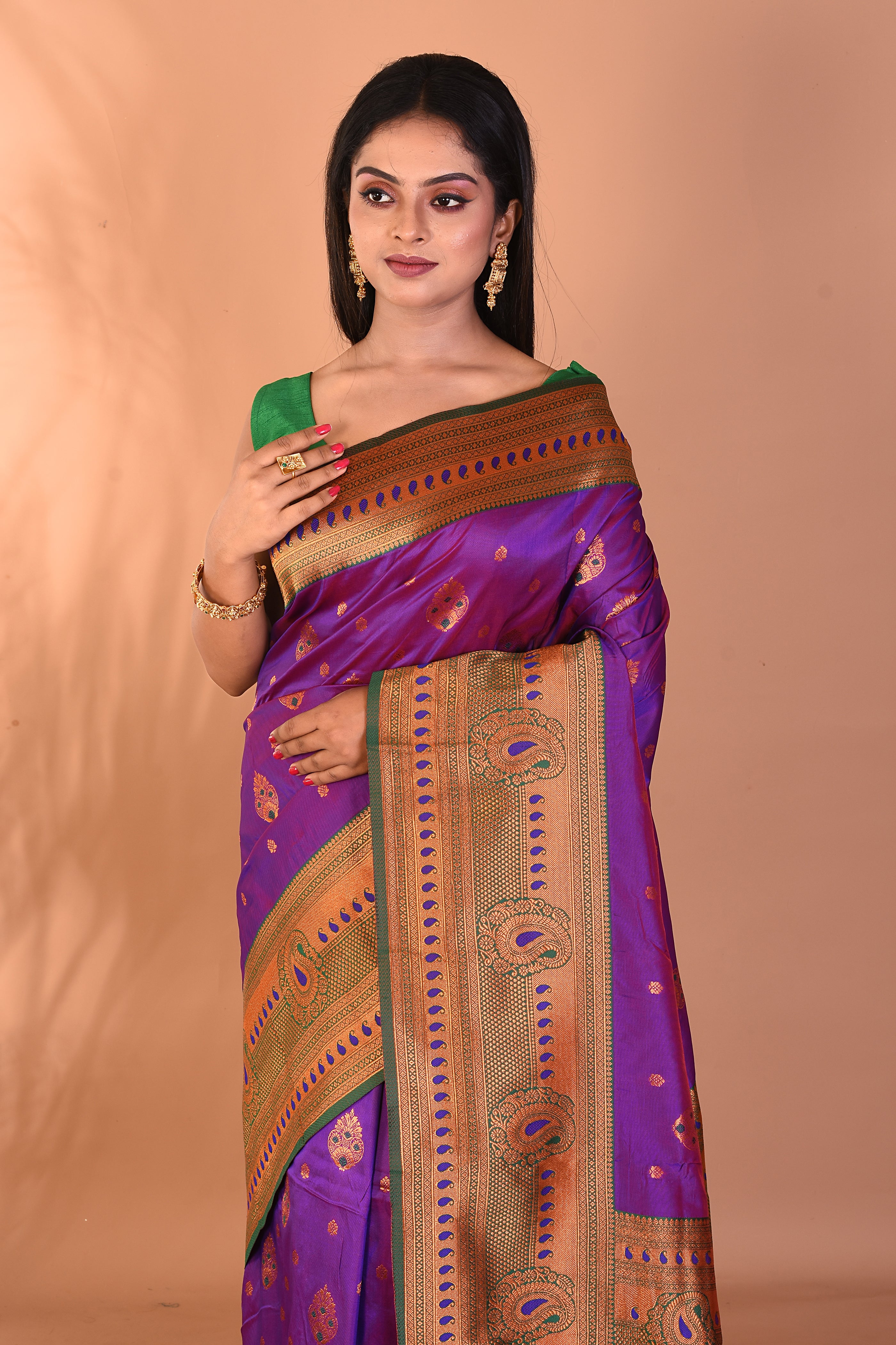 Purple Blended Paithani Silk Saree - Keya Seth Exclusive