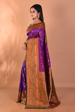 Purple Blended Paithani Silk Saree - Keya Seth Exclusive