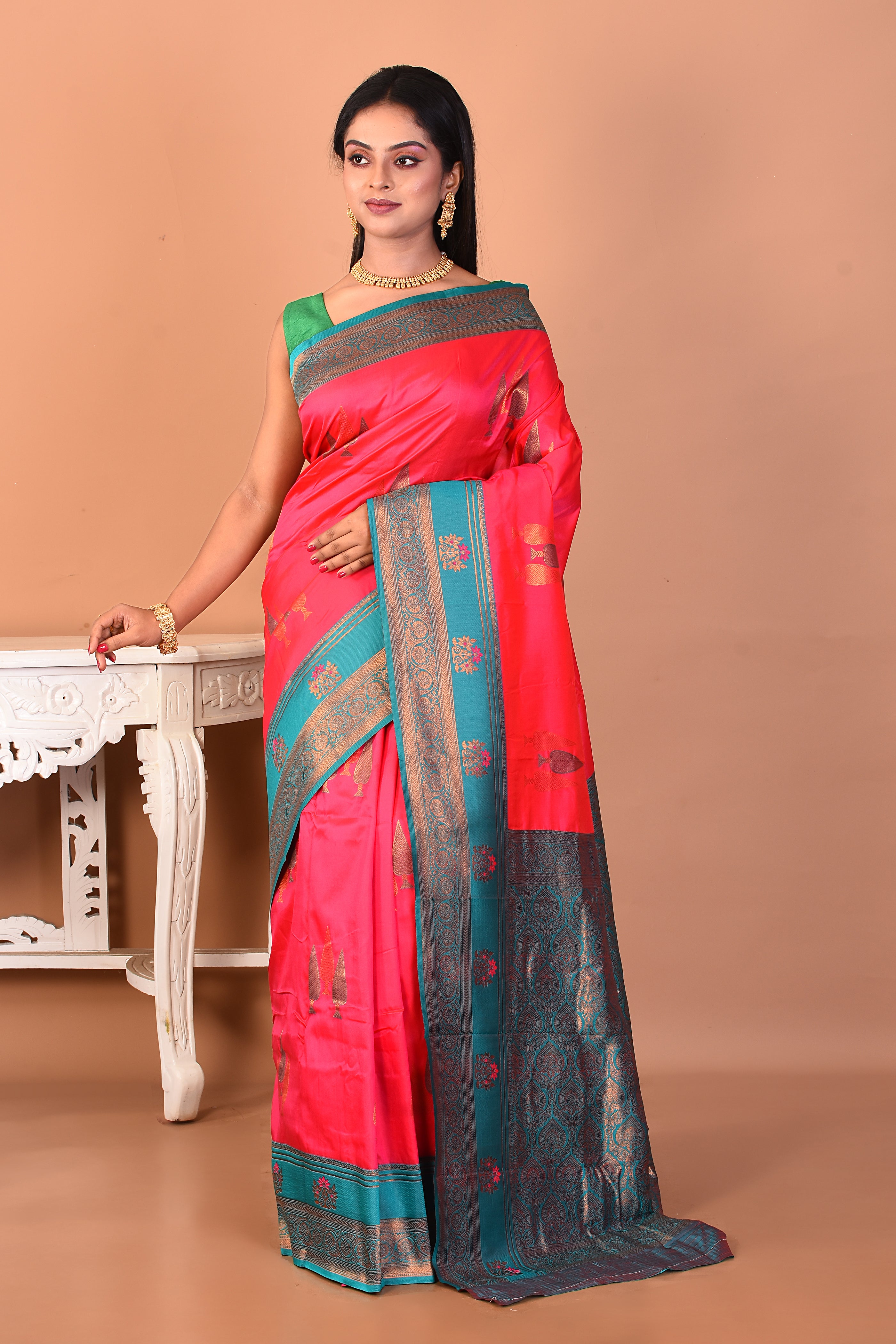 Rani Blended Katan Silk Saree - Keya Seth Exclusive