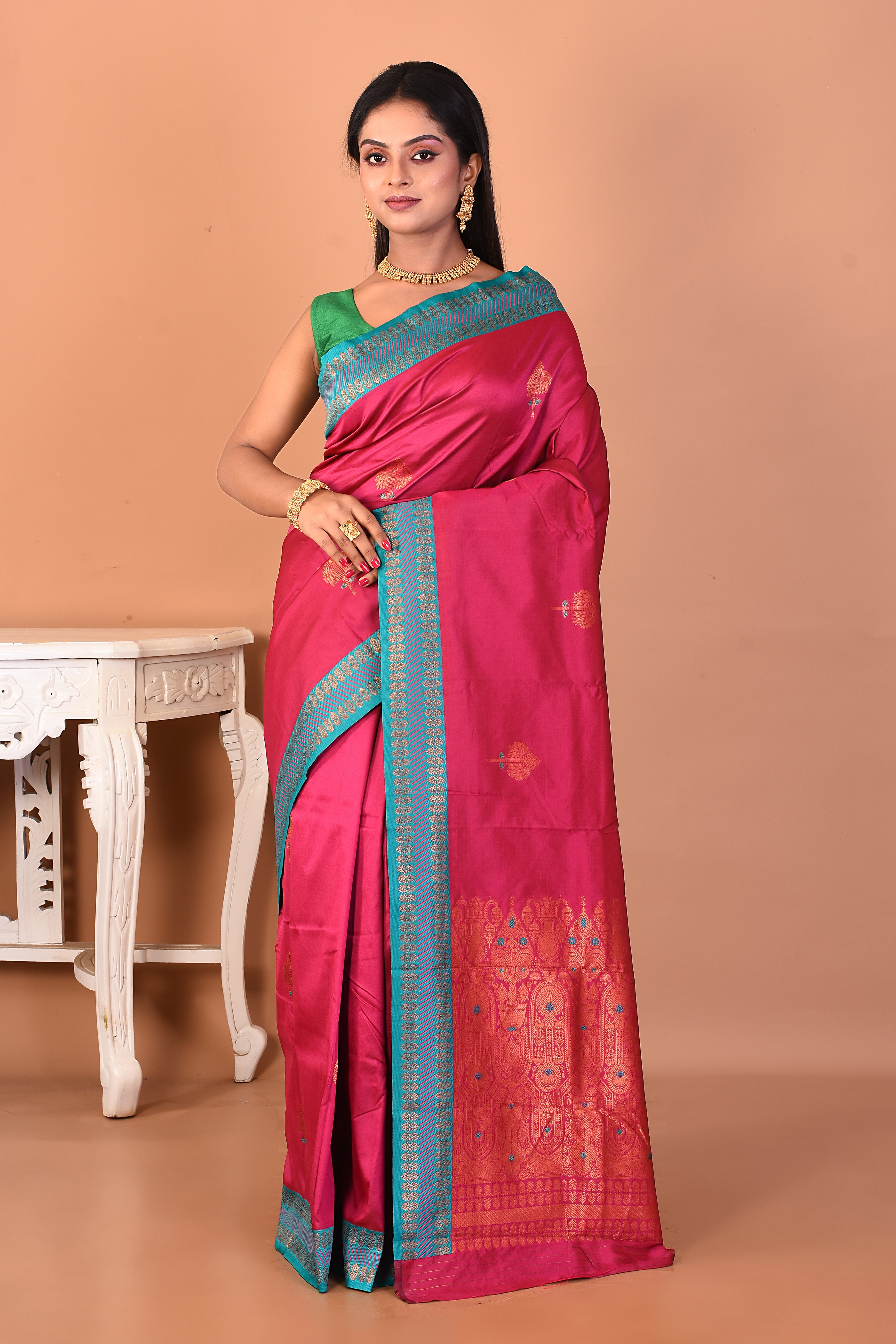Purple Blended Bomkai Silk Saree - Keya Seth Exclusive