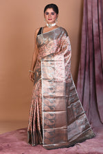 Load image into Gallery viewer, Peach Blended Dupion Silk Saree with Paisley Motif - Keya Seth Exclusive
