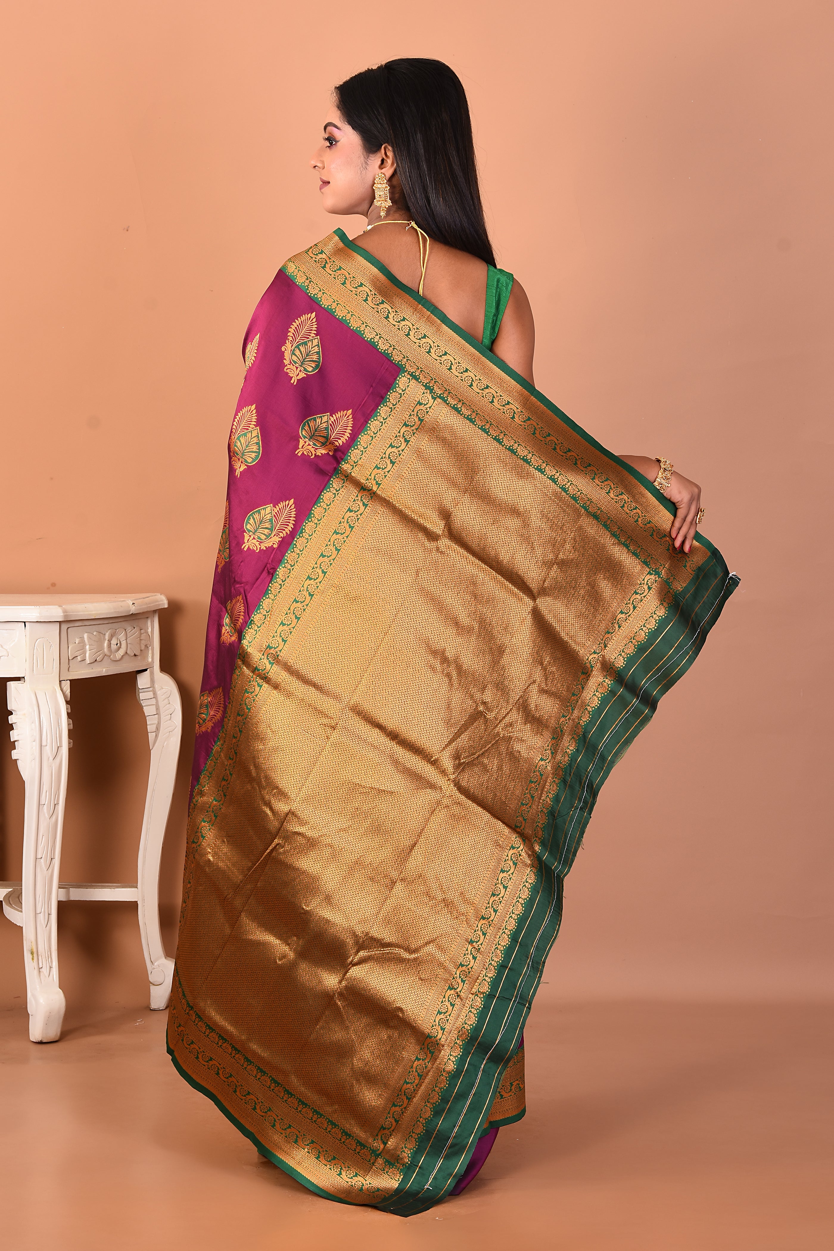 Purple Blended Katan Silk Saree - Keya Seth Exclusive