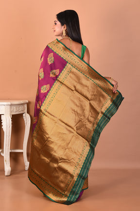 Purple Blended Katan Silk Saree - Keya Seth Exclusive