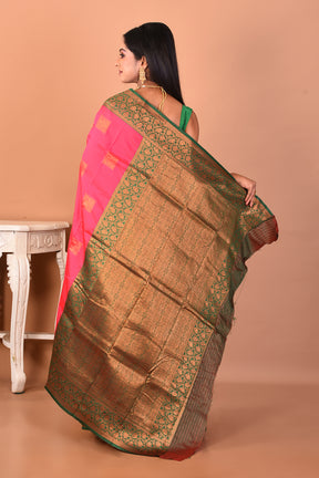 Pink Blended Kanjivaram Silk Saree - Keya Seth Exclusive