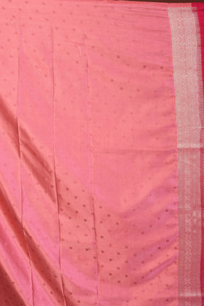 Light Pink Satin Silk Saree with Golden Zari - Keya Seth Exclusive