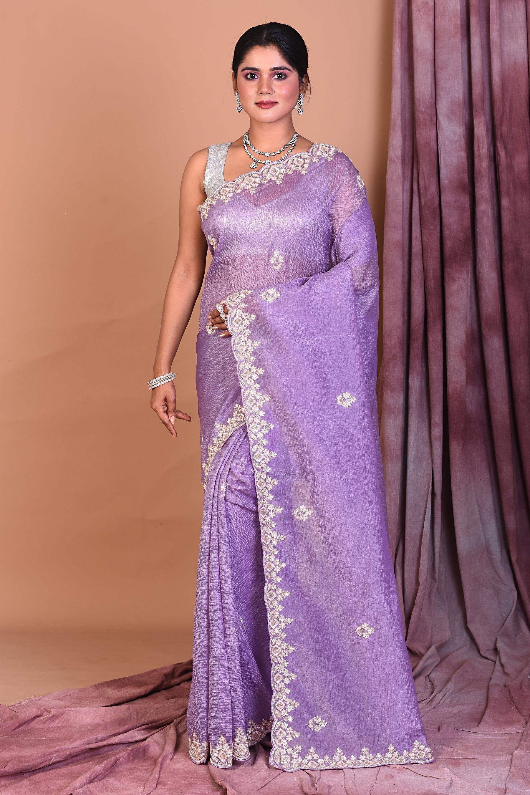 Purple Jimmy Choo Saree with Stonework - Keya Seth Exclusive